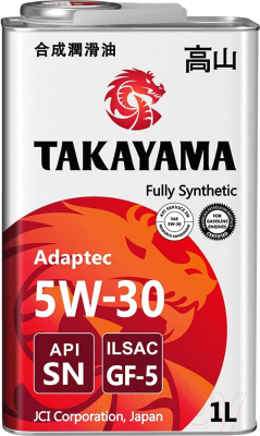 Моторное масло Takayama Adaptec 5W30 ILSAC GF-5 SN / 605584 (1л)