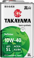 Моторное масло Takayama Safetec 10W40 A3/B4 SL / 605590 (1л) - 