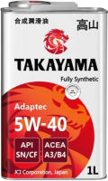 Моторное масло Takayama Adaptec 5W40 A3/B4 SN/CF / 605586 (1л) - 