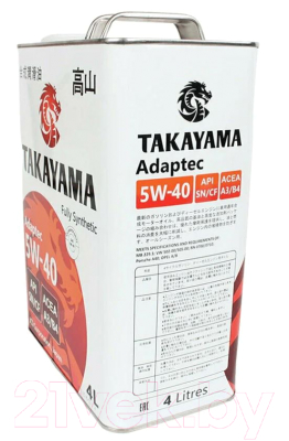 Моторное масло Takayama Adaptec 5W40 A3/B4 SN/CF / 605587 (4л)