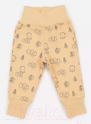 Набор штанов для малышей MOWbaby Birds / 3282 (желтый, р.62)