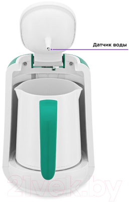 Турка электрическая Kitfort KT-7135-2 (белый/зеленый)