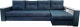 Диван угловой Bobrovmebel Влада 8.2дн(п) + 60см правый накладки полка и пенал (микровелюр симпл 54 серый) - 