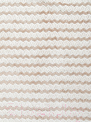 Плед TexRepublic Absolute Зигзаг двухцветный Flannel 150x200 / 92566 (бежевый)