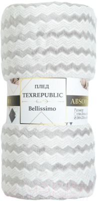 Плед TexRepublic Absolute Зигзаг двухцветный Flannel 150x200 / 92567 (серый)