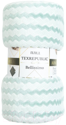 Плед TexRepublic Absolute Зигзаг двухцветный Flannel 200x220 / 92577 (бирюзовый)