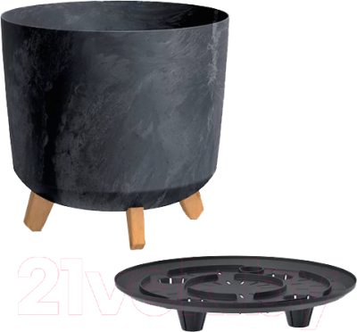 Изображение товара Вазон Prosperplast Gracia Tubus Beton Effect / DGTL300LE-S433 (антрацит)