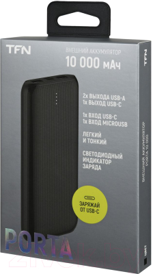 Портативное зарядное устройство TFN Porta 10 10000mAh / TFN-PB-247-BK (черный)