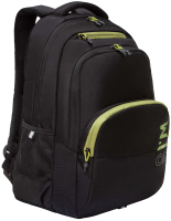 Школьный рюкзак Grizzly RU-430-7 (черный/салатовый) - 