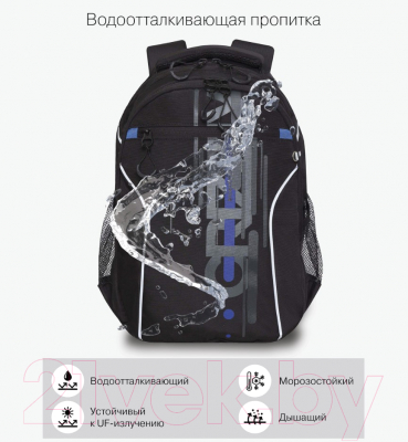 Школьный рюкзак Grizzly RB-359-1 (черный)
