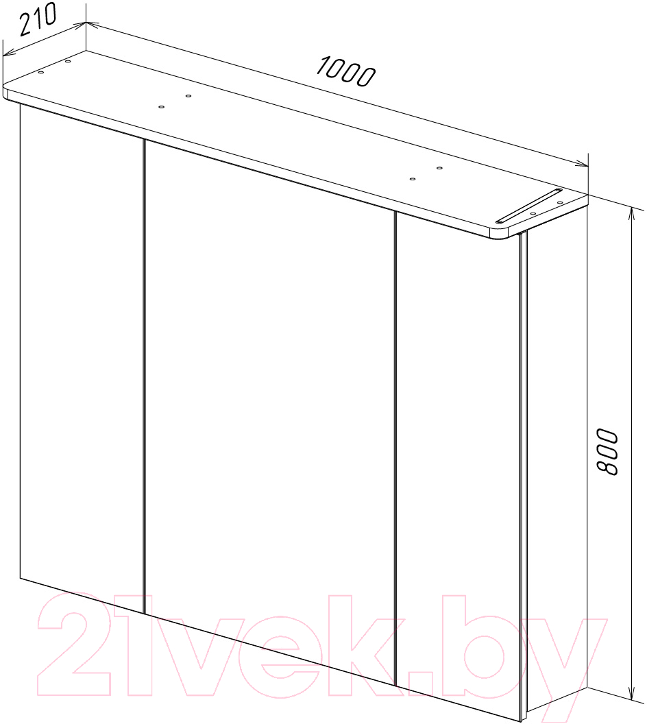 Шкаф с зеркалом для ванной LEMARK Zenon 100x80 / LM100ZS-Z