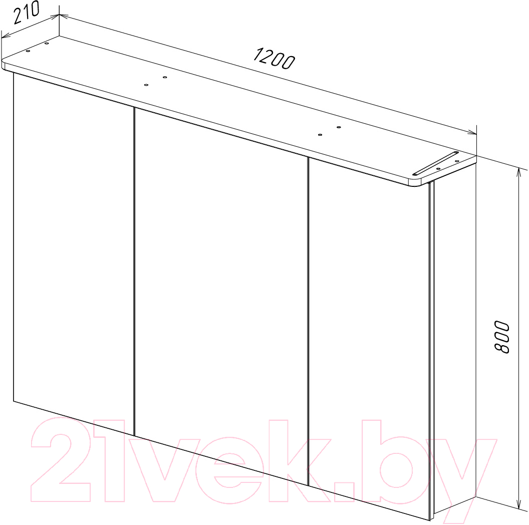 Шкаф с зеркалом для ванной LEMARK Zenon 120x80 / LM120ZS-Z