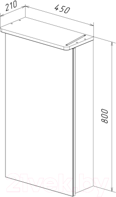 Шкаф с зеркалом для ванной LEMARK Zenon 45x80 / LM45ZS-Z (белый глянец)