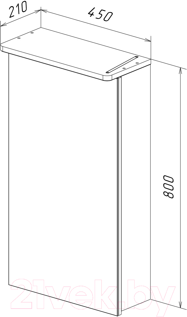 Шкаф с зеркалом для ванной LEMARK Zenon 45x80 / LM45ZS-Z