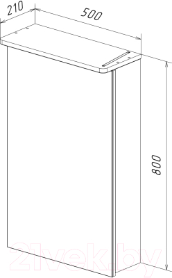 Шкаф с зеркалом для ванной LEMARK Zenon 50x80 / LM50ZS-Z (белый глянец)