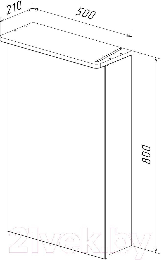 Шкаф с зеркалом для ванной LEMARK Zenon 50x80 / LM50ZS-Z