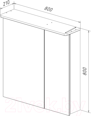 Шкаф с зеркалом для ванной LEMARK Zenon 80x80 / LM80ZS-Z (белый глянец)