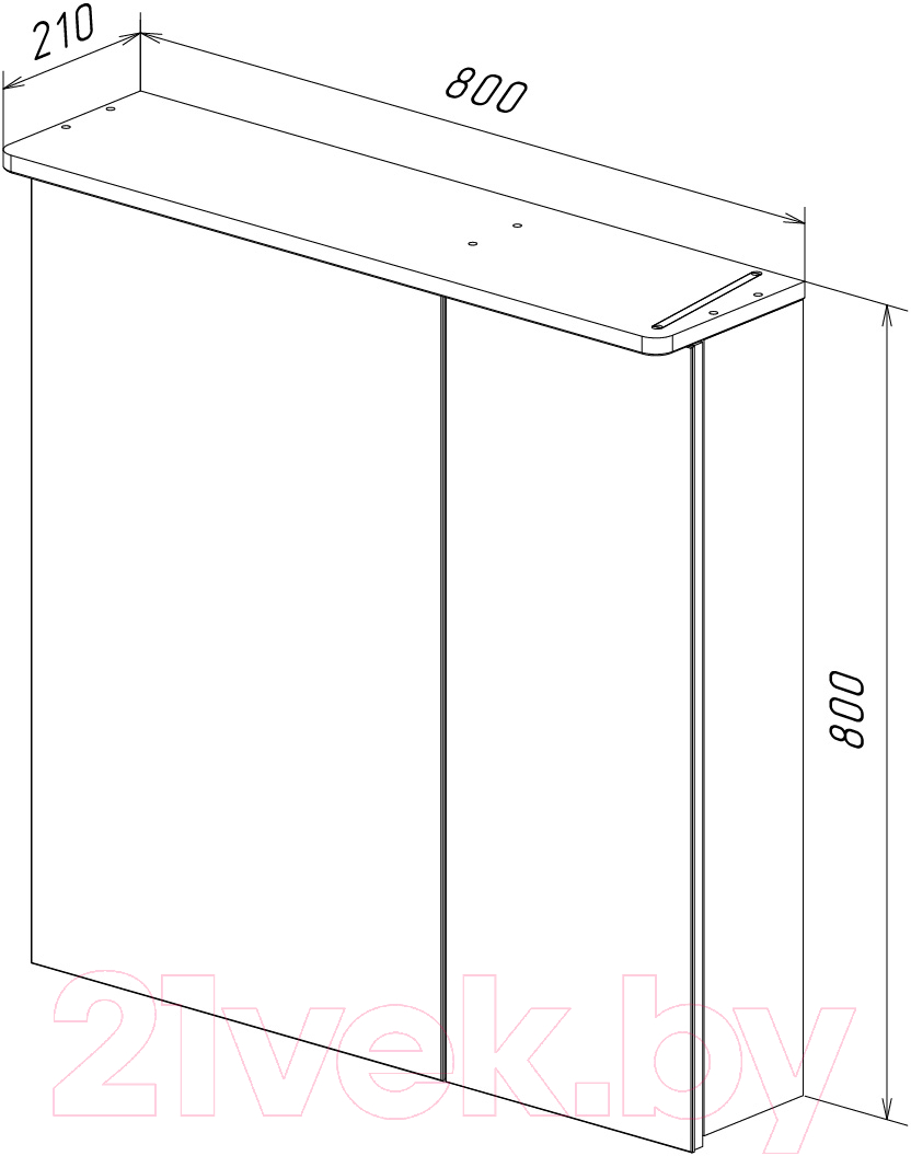 Шкаф с зеркалом для ванной LEMARK Zenon 80x80 / LM80ZS-Z
