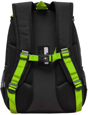 Школьный рюкзак Grizzly RB-458-1 (черный/салатовый)