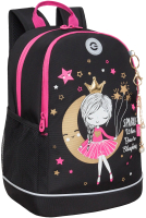 Школьный рюкзак Grizzly RG-463-1 (черный/розовый) - 