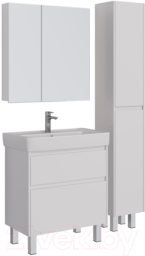 Шкаф с зеркалом для ванной LEMARK Universal 80x80 / LM80ZS-U