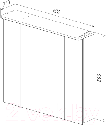 Шкаф с зеркалом для ванной LEMARK Zenon 90x80 / LM90ZS-Z (белый глянец)