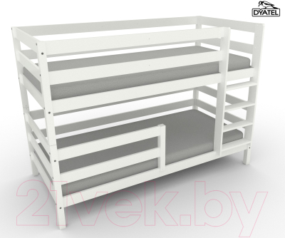Двухъярусная кровать Dyatel Марта 90x200 с настилом / HF-BS-049-WH (белый)