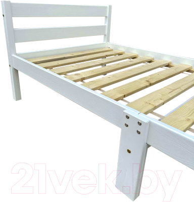 Односпальная кровать Dyatel Луна 90x200 с настилом (белый)
