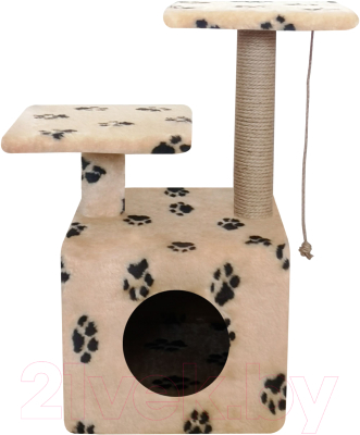Комплекс для кошек Kogtik Ферро с лежанкой / БЛД m (джут бежевый/лапки)