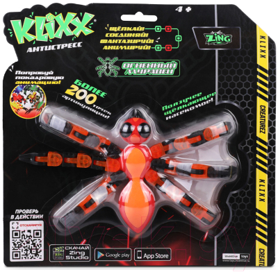 Игрушка антистресс Klixx Creaturez Огненный муравей / KX120R (красный)