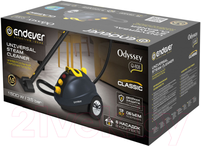 Пароочиститель Endever Odyssey Q-808 (темно-серый/желтый)