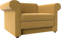 Кресло-кровать Лига Диванов Берли / 110340 (микровельвет желтый) - 