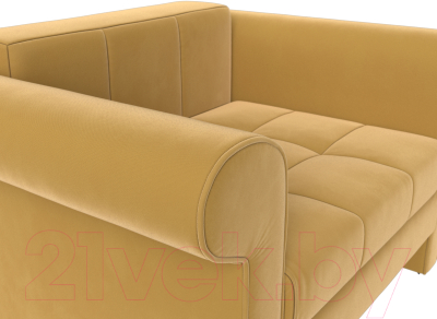 Кресло-кровать Лига Диванов Берли / 110340 (микровельвет желтый)