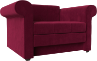 Кресло-кровать Лига Диванов Берли / 110343 (микровельвет бордовый) - 
