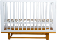 Детская кроватка Incanto Papi (продольный маятник, белый/бук) - 