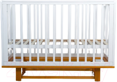 Детская кроватка Incanto Papi (продольный маятник, белый/бук)