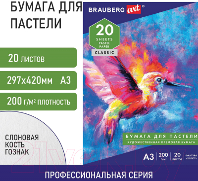 Набор бумаги для рисования Brauberg Art / 126305 (20л)