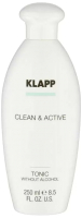 Тоник для лица Klapp Clean & Active Tonic Without Alcohol (250мл) - 