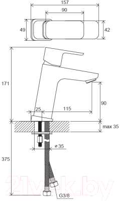 Смеситель Ravak TD F 014.00 / X070129