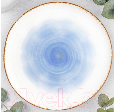 Тарелка закусочная (десертная) Elan Gallery Кантри / 760145 (небесно-голубой)