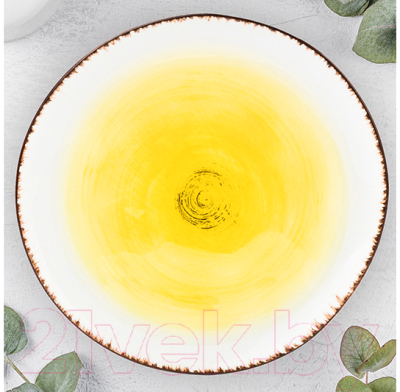 Тарелка закусочная (десертная) Elan Gallery Кантри / 760157 (желтый)