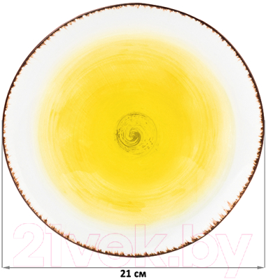 Тарелка столовая обеденная Elan Gallery Кантри / 760158 (желтый)