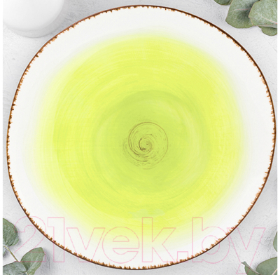 Тарелка столовая обеденная Elan Gallery Кантри / 760092 (зеленый)