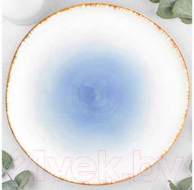 Тарелка столовая обеденная Elan Gallery Кантри / 760147 (небесно-голубой)