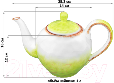 Заварочный чайник Elan Gallery Кантри / 760094 (зеленый)