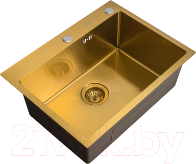 Мойка кухонная со смесителем Arfeka Eco AR PVD Nano 60x45+AF SD-03SS304+ZP DS (золото)