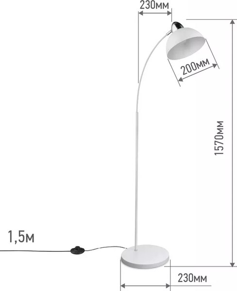 Торшер INhome ТНО 03Б 60Вт Е27 / 4690612042695