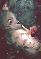 Картина по номерам Red Panda Знакомство с Тотторо p54243 - 