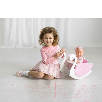 Аксессуар для куклы Leader Toys Shining Crown Стульчик для кормления Изящный лебедь / 71220 (розовый)