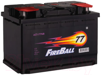 Автомобильный аккумулятор FireBall 6СТ-77 N прямая 1 L 670А (77 А/ч)